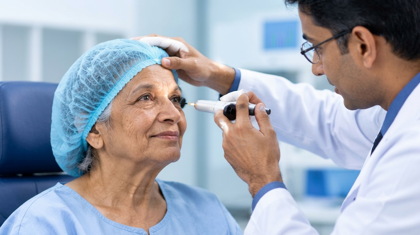 VisionBridge ophthalmologist consulting with a patient